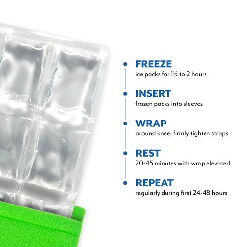 Brownmed Polar Ice Large Knee Wrap - Wearable Cold Therapy Ice Pack for Pain Relief & Recovery - Large