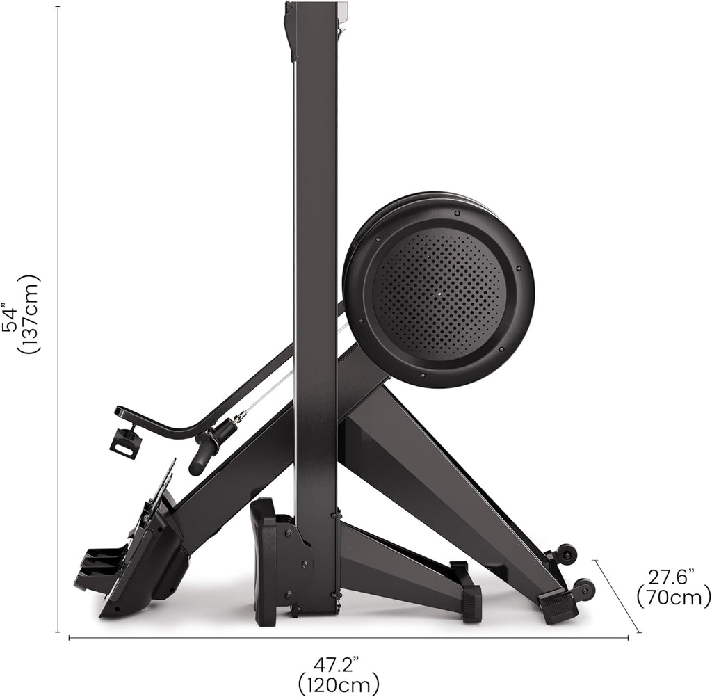 YOSUDA R2 Rowing Machine - Adjustable Air Resistance Rower with Self-Powered Monitor | Ergonomic Design, 53.7'' Rail