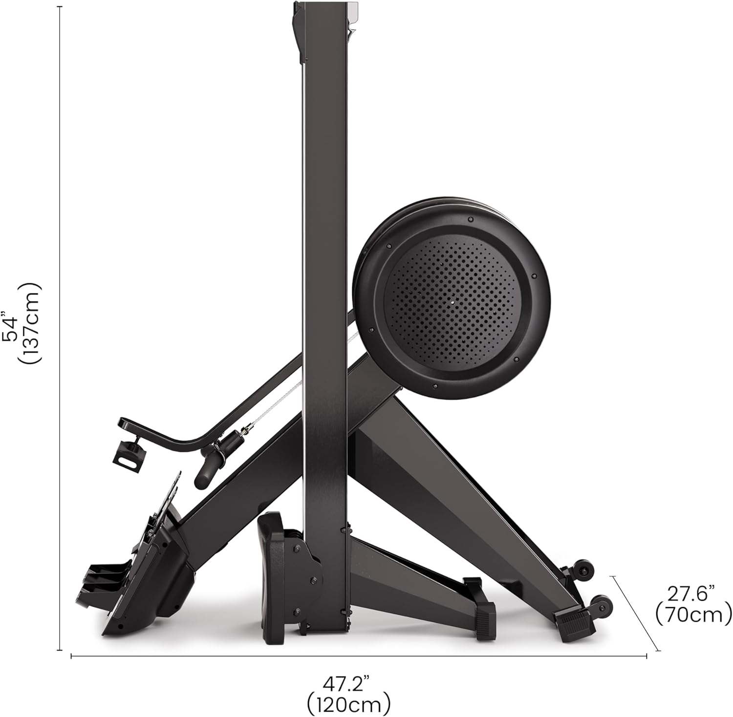 YOSUDA R2 Rowing Machine - Adjustable Air Resistance Rower with Self-Powered Monitor | Ergonomic Design, 53.7'' Rail