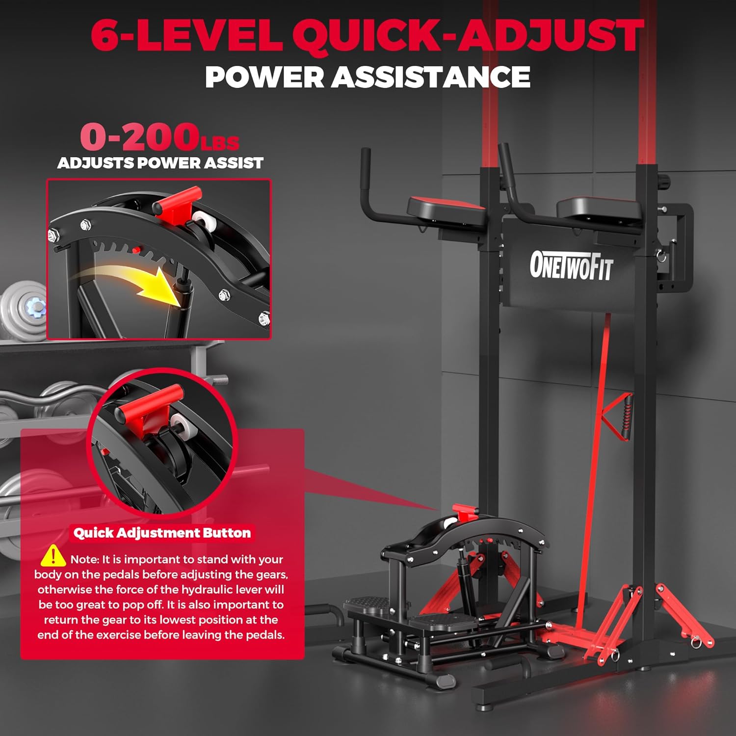 ONETWOFIT Pull Up Assistance Machine - 660 LBS Multi-Function Adjustable Power Assist for Home Gym Fitness