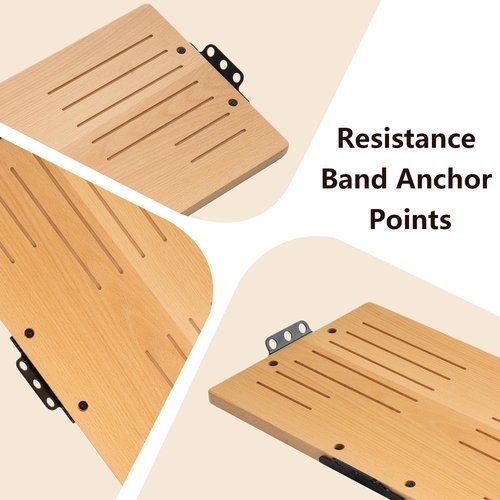 MARCHMARS Resistance Band Foot Plate，Solid Beech Wood Resistance Band Board with Straight Bar Handle，Premium Resistance Band Accessory to Expand Training Options（Resistance bands not included.）