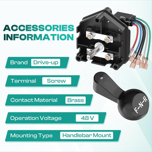 Drive-up 48V Club Car DS Forward Reverse Switch, Club Car Forward Reverse Switch Assembly with Handle and Micro Switch for Club Car DS 1996-Up Golf Carts, OEM 101753005 1012987