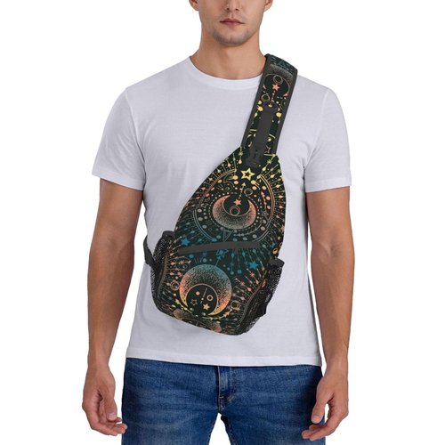 VOOHDDY Magical Astrology Moon Star Magic Sling Bag For Women Men Travel Hiking Backpack Crossbody Shoulder Chest Bags Casual Daypack Sport