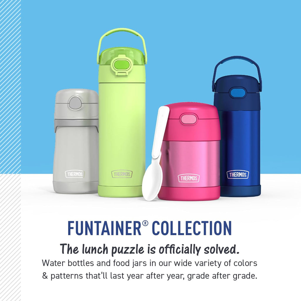 THERMOS FUNTAINER Water Bottle - 12 Ounce Stainless Steel Vacuum Insulated Kids Bottle | Spiderman Design