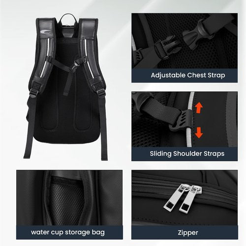 CCGTIOR Tennis Bags Convertible Padel Backpack - Duffle Bag For Paddles & Pickleball Accessories - Laptop Sleeve, Ball Sleeve, Fence Hook, Easy Access,Shoe Compartment (Black)