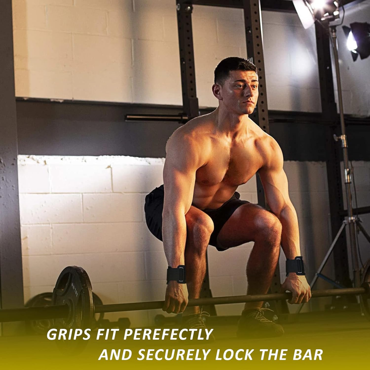 Skiennix Weight Lifting Hooks - Non-Slip Rubber Coated Grips with 7mm Neoprene Wrist Support for Strength Training