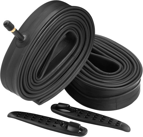 FANSPRO Heavy Duty 20 Inch Bike Tubes - 2 Pack with Tire Levers & 32mm Schrader Valve