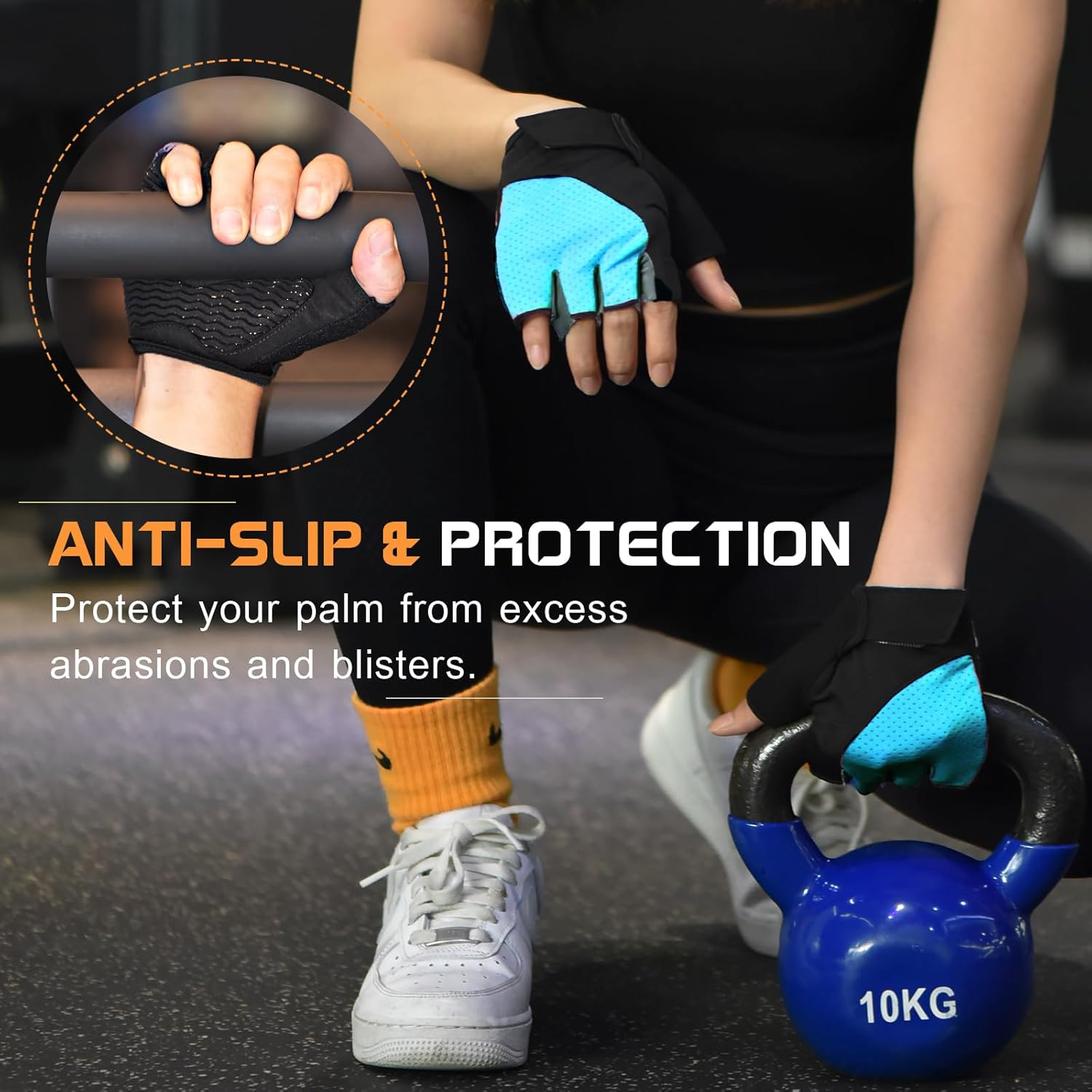 Skiennix Workout Gloves for Women - Breathable Fingerless Weight Lifting Gloves with Non-Slip Silicone Padding | Available in 4 Sizes