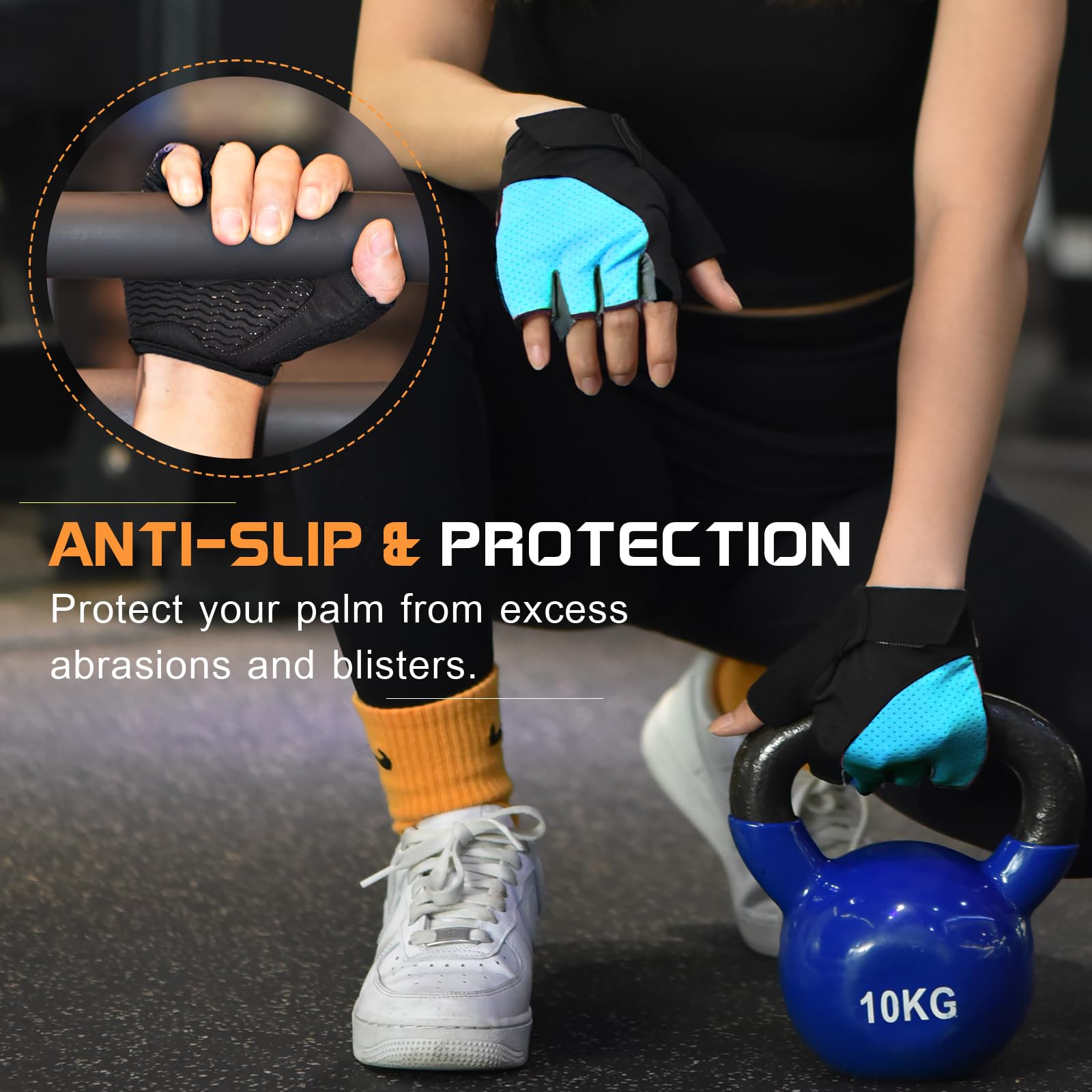 sunnex Workout Gloves for Women - Breathable Weight Lifting Gloves with Non-Slip Silicone Padding, Fingerless Gym Gloves for Cycling, Rowing, Pull Ups & Training (4 Sizes)