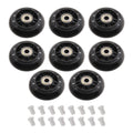 SING F LTD 8pcs 70mm 82A Skating Wheels with ABEC-7 608ZZ Bearing for Boys & Girls Indoor Outdoor Recreational Riding with 6mm White Plastic Spacers Replacement Black PU