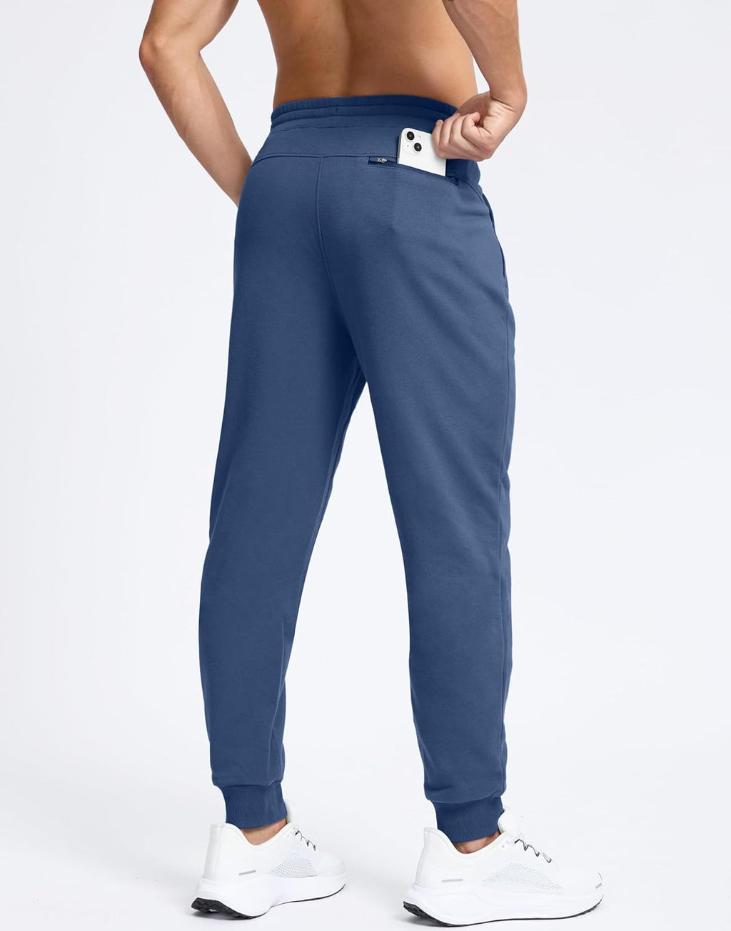 Skiennix Men's Cotton Fleece Joggers - Warm Athletic Sweatpants with Zipper Pockets | Winter Lounge Wear