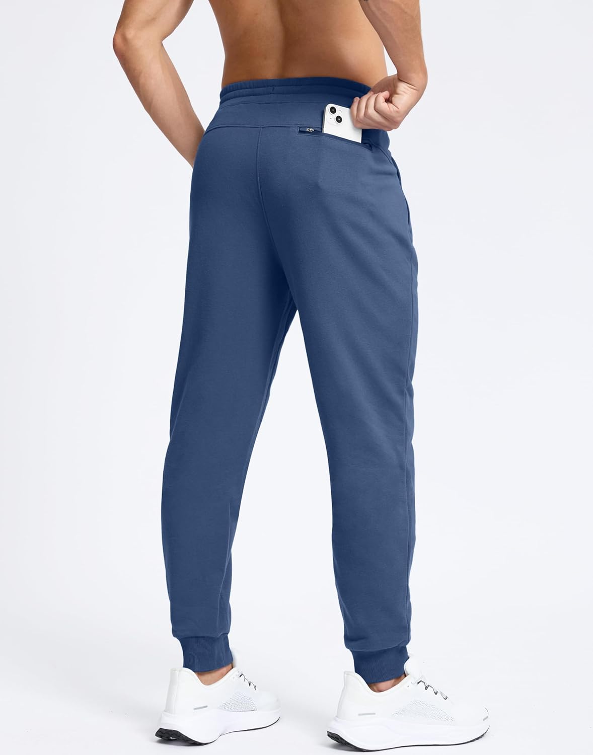 Skiennix Men's Cotton Fleece Joggers - Warm Athletic Sweatpants with Zipper Pockets | Winter Lounge Wear