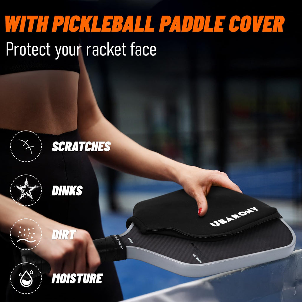 Pickleball Paddle, Carbon Fiber Pickleball Paddle | 16MM Thick Face with Cushion Grip, Enhanced Spin Control & Power - Pickle Ball Rackets for Adults, Indoor/Outdoor