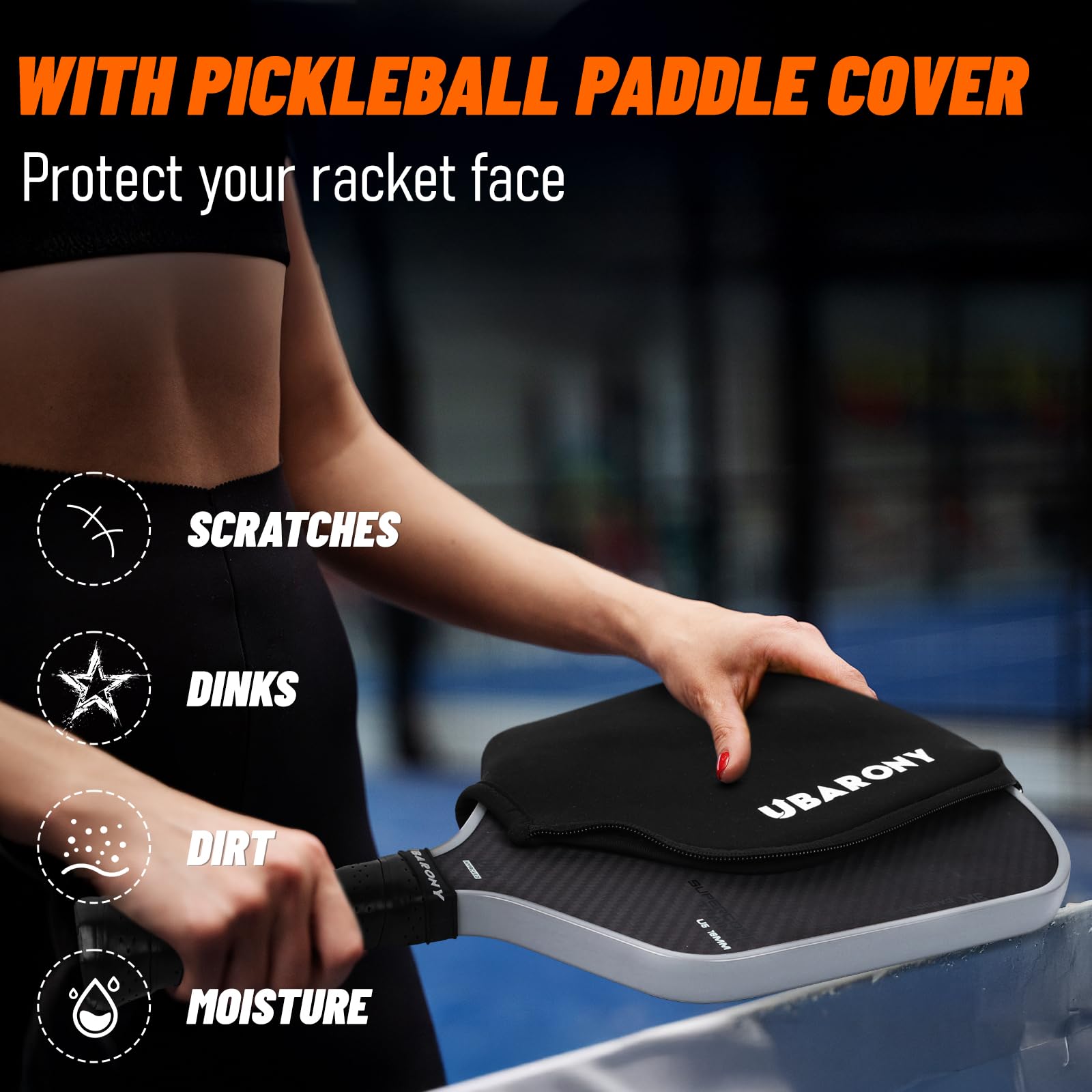 Pickleball Paddle, Carbon Fiber Pickleball Paddle | 16MM Thick Face with Cushion Grip, Enhanced Spin Control & Power - Pickle Ball Rackets for Adults, Indoor/Outdoor