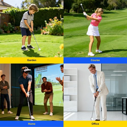 IOOBLBEI Retractable Golf Swing Trainer, Golf Training Aid & Golf Grip Trainer for Right-Handed Golfer, Strength & Tempo Stick Training, Telescopic Club for Beginners Chipping Hitting Practice