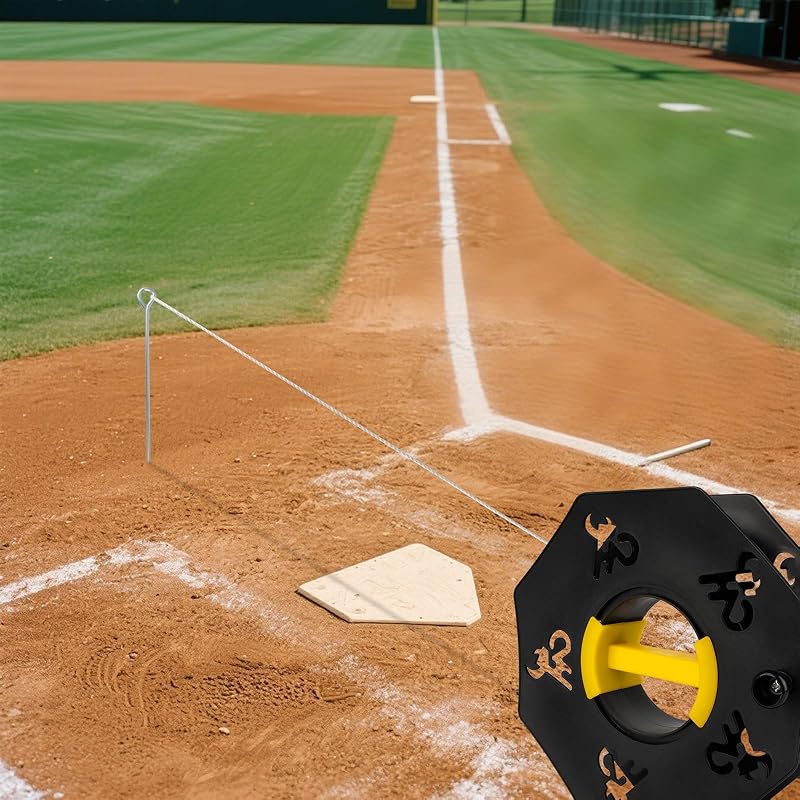 Sports String Winder Kit 500' Nylon Line for Courts & Fields - Black Basic