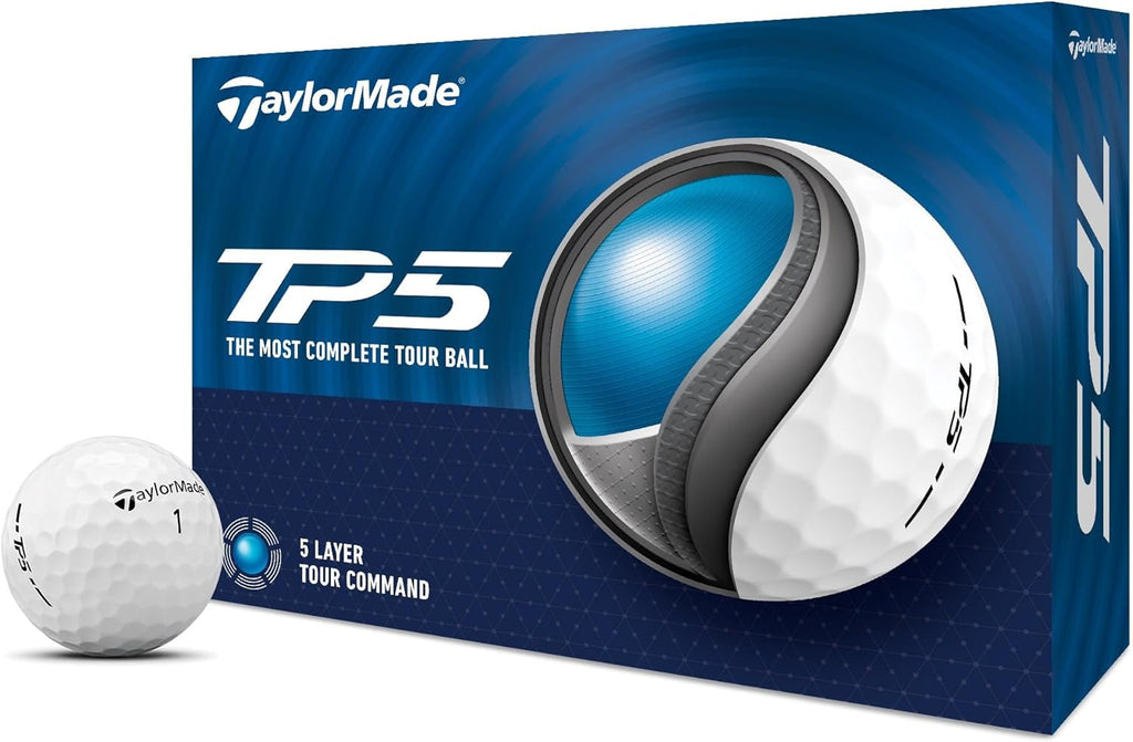 TaylorMade Golf TP5 Golf Balls - Premium Performance | One Dozen, Enhanced Distance & Control