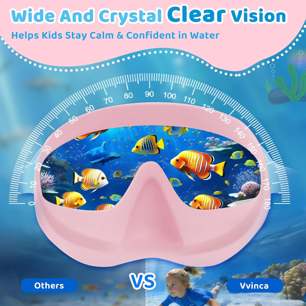 Vvinca Kids Swim Goggles - Anti-Fog UV Protection with Nose Cover | 2 Pack for Ages 3-14