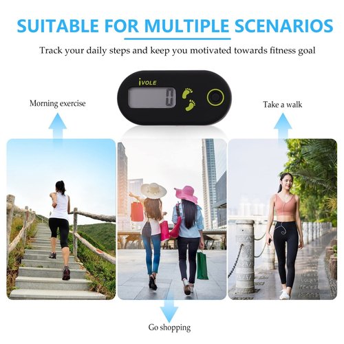 POPETPOP 3D Digital Pedometer for Walking with Removable Clip Lanyard, Step Counter for Walking Clip On with Reset Button, Simple Accurate for Men Women Kids Seniors