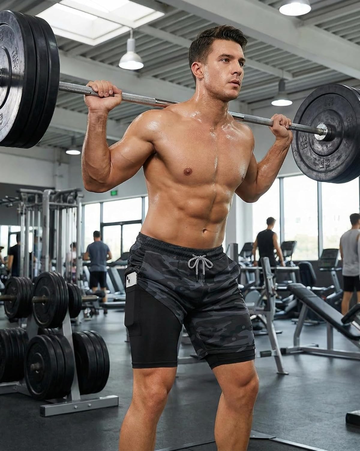 Sureio Men's 2-in-1 Gym Workout Running Shorts - 7 Inch Quick Dry Lightweight Athletic Shorts with Liner & Towel Loop