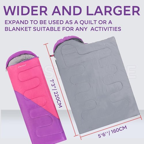 Clostnature Sleeping Bag - Ultralight Camping Bag for Adults & Kids | Cold Weather, Compression Sack Included
