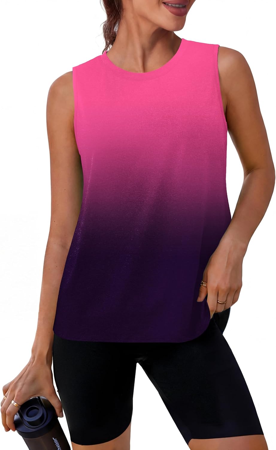 Skiennix Women's Loose Fit Sleeveless Yoga Tank Top - Comfortable Crew Neck Athletic Gym Shirt