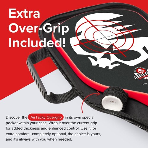AirBlades Peacemaker Pickleball Paddle – USAPA Approved, T700 Carbon Fiber, Patented Slopehandle, Honeycomb Core, Friction Paint, Edgeless Design, Thermoformed, Deluxe Carry Case