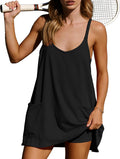 Skiennix Women's Sleeveless Athletic Mini Dress - Built-In Shorts for Comfort & Style