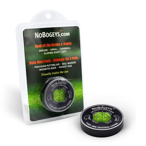 NoBogeys Green Reader – Golf Putting Alignment Tool & Magnetic Ball Marker – Pocket Training Aid for Reading Break & Slope - Premium Metal Design