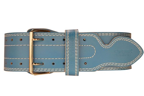 Weight Power Lifting Belt 4” Wide Cobra Grips Best Premium Genuine Leather Belt for Men & Women Adjustable Weightlifting Back Support (Cyanic Blue, Small 27"-35")