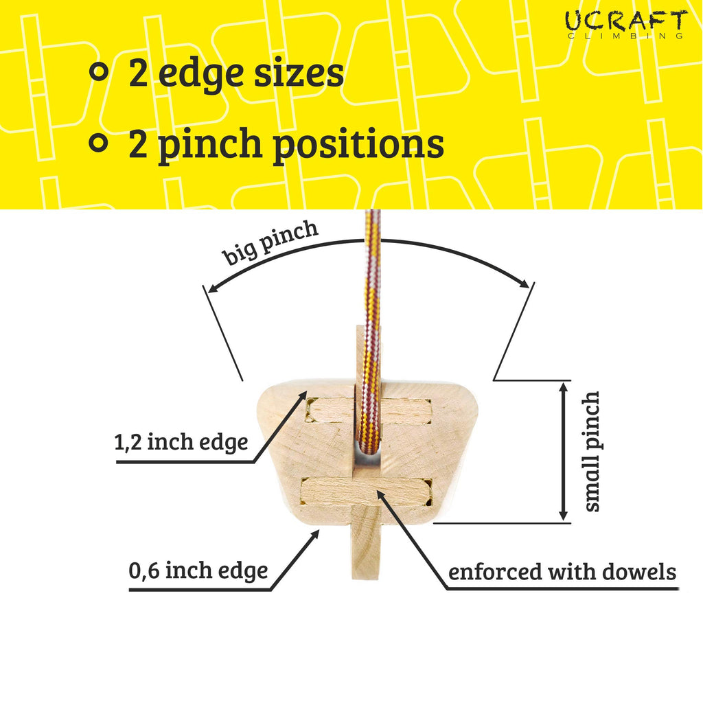 Ucraft Pocket-Sized Climbing Hangboard. Portable Fingerboard for Training and Warm-up