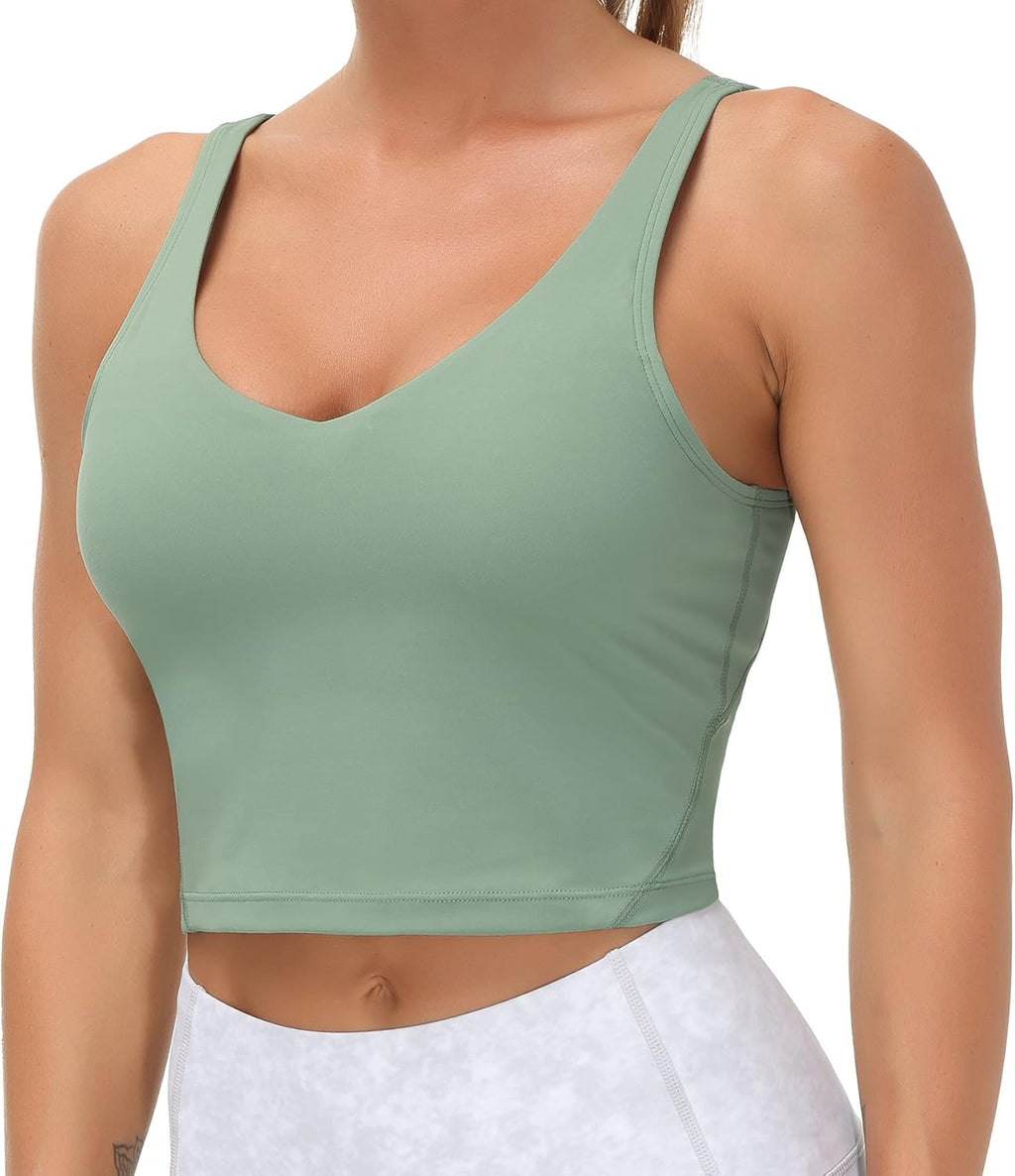 The Gym People Women's Sports Bra - Longline Wirefree Padded with Medium Support | Comfortable Fit
