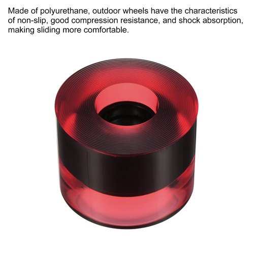 PATIKIL 60mm Longboard Wheels, 4 Pack Skateboard Wheel Street Wheels for Skateboards Cruiser Wheels Replacement 78A, Clear Red