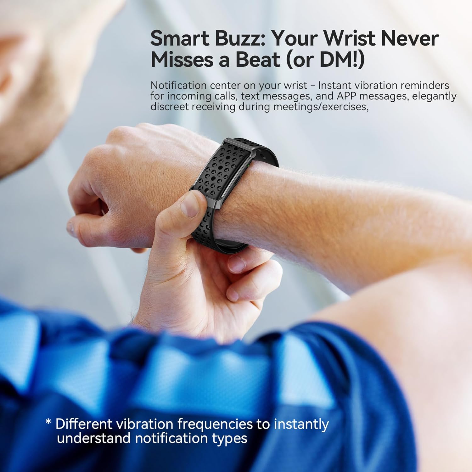 Skiennix Smart Bracelet - Wearable Fitness Tracker with 24-Hour Sleep Monitor & Heart Rate Monitor | Black