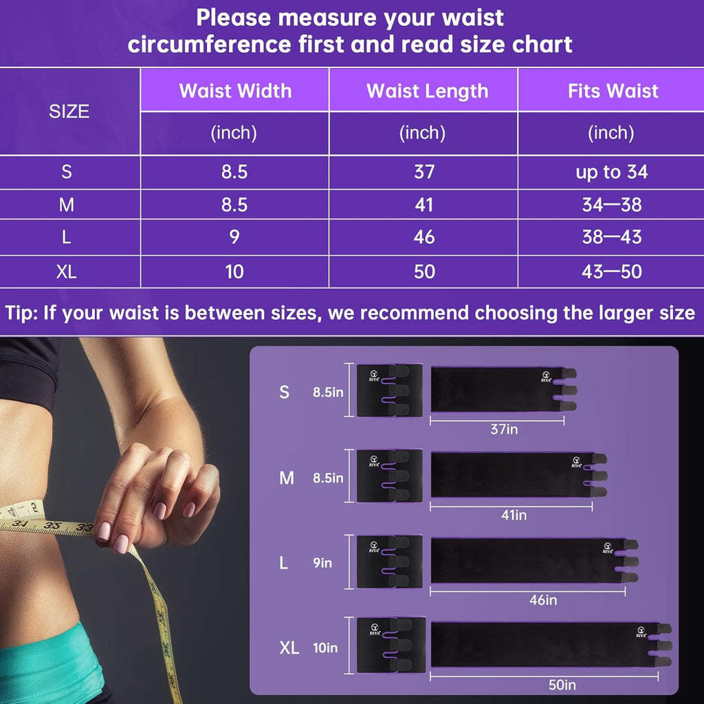 RIYA Waist Trimmer | Sweat Waist Trainer for Effective Weight Loss - Adjustable Size for Men & Women