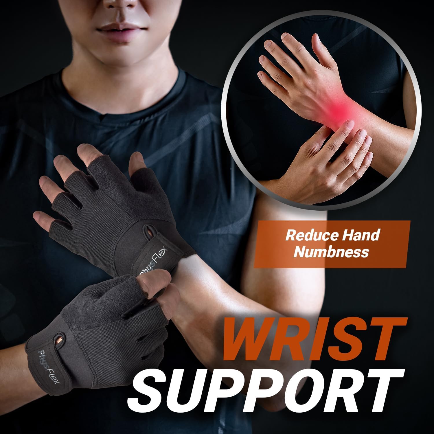 PhysFlex Workout Gloves - Enhanced Grip & Wrist Support for Weight Lifting | Unisex Fitness Gear