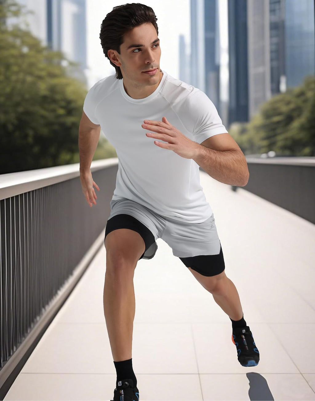 Pioneer Camp Men's Moisture-Wicking Running Shirt - UPF 50+ Short Sleeve Athletic Top