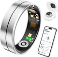 Fvtga Smart Health Ring - Fitness Tracker with Heart Rate & Sleep Monitoring | IP68 Waterproof, Silver, Size 8