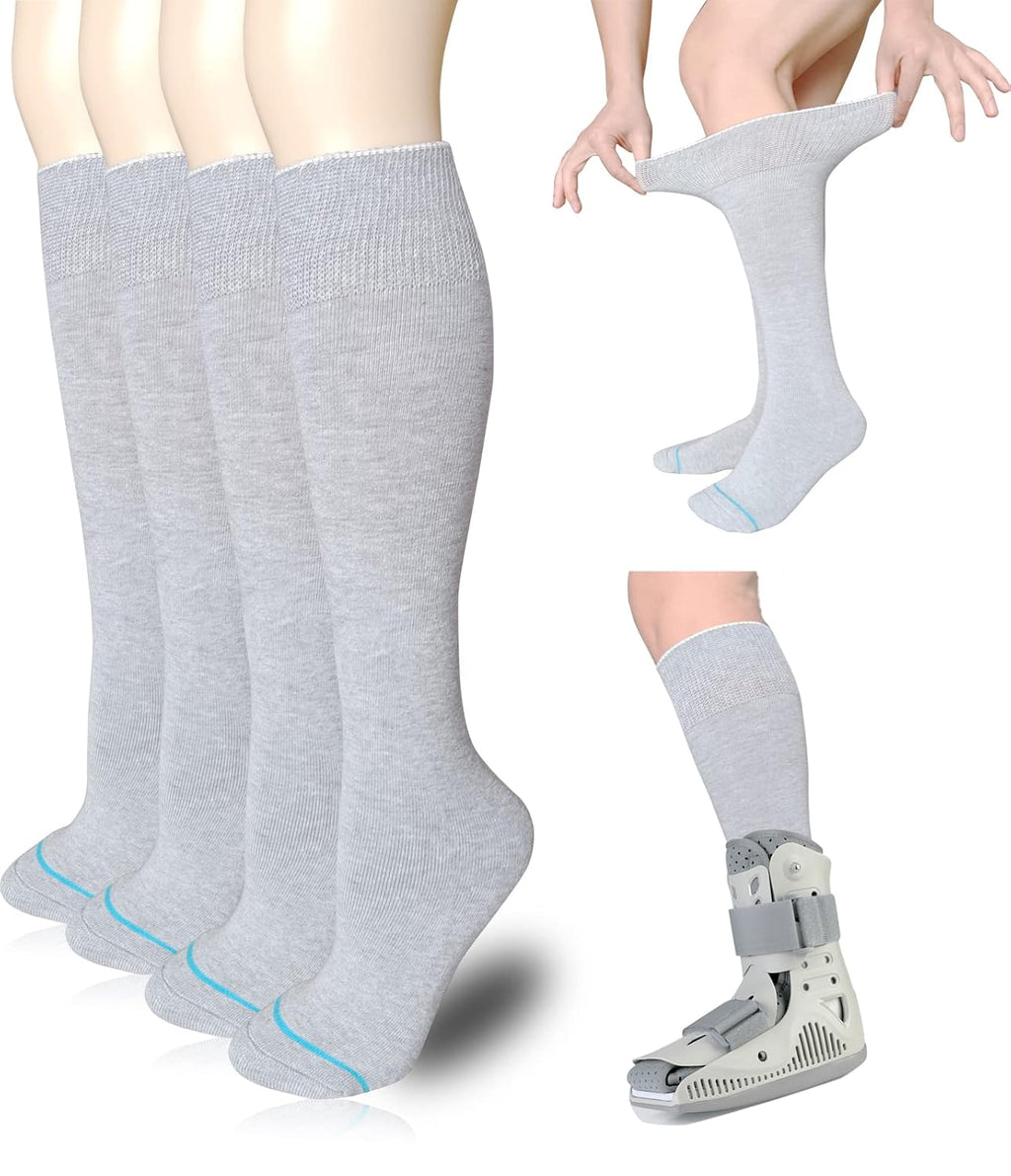 Skiennix Replacement Sock Liner for Orthopedic Walking Boots - Comfortable Tube Socks for Air Cam Walkers | 2 Pairs