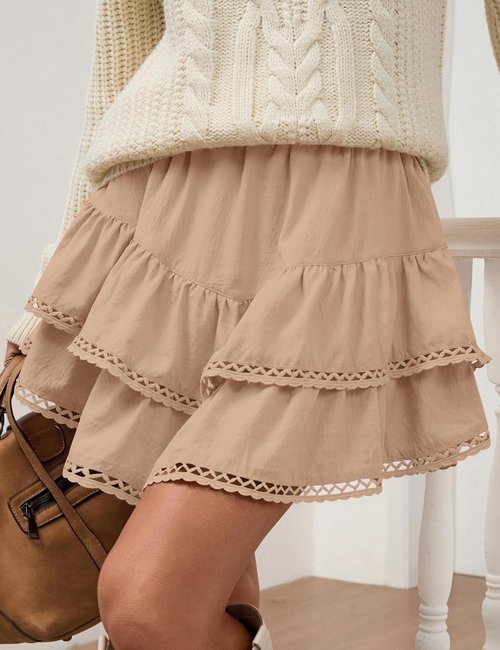 LOMON Flowy Skorts for Women - High Waist Ruffle Tiered Mini Skirts for Tennis & Golf | Casual Style