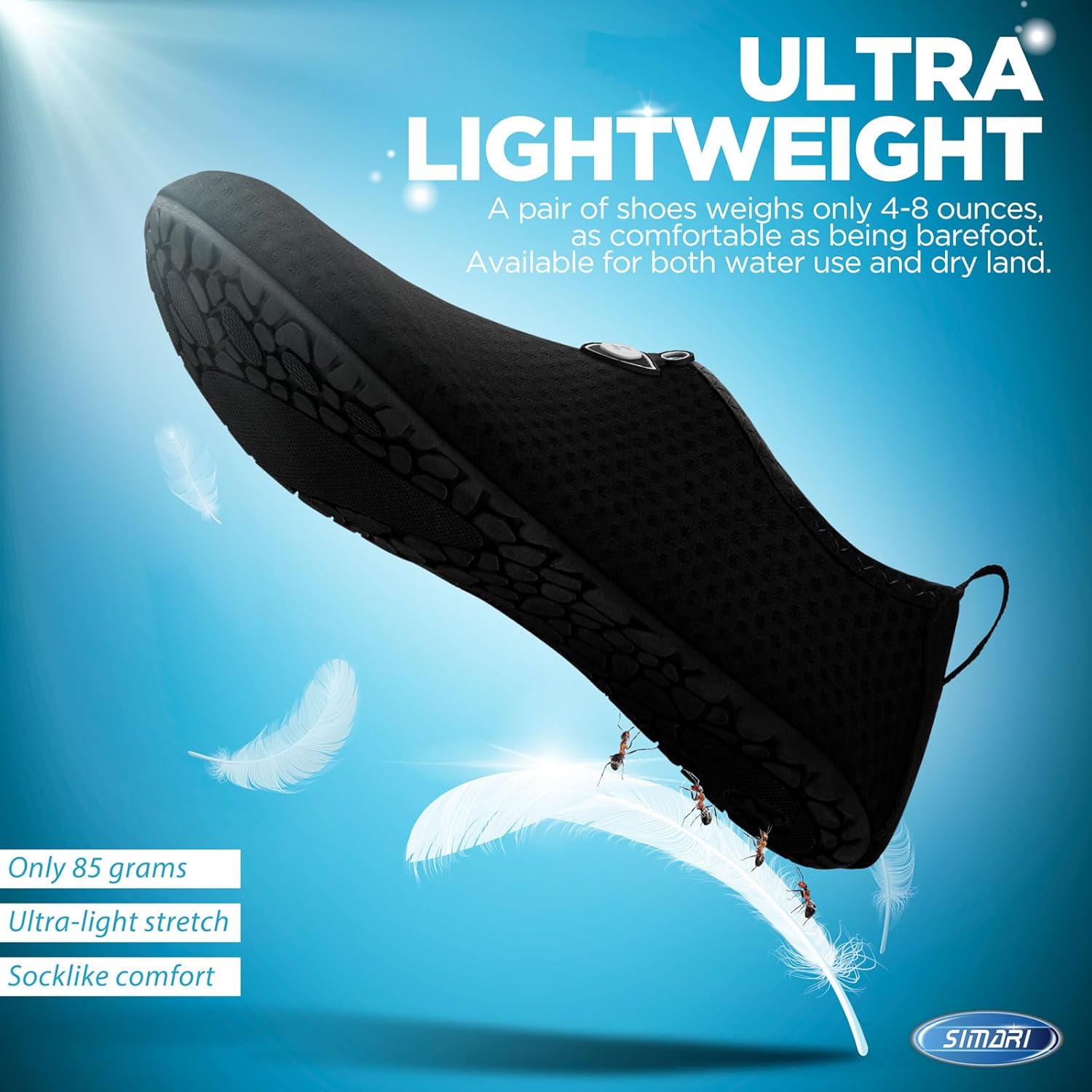 SIMARI Water Shoes - Breathable Quick-Dry Aqua Socks for Beach & Pool | Adult & Youth Sizes