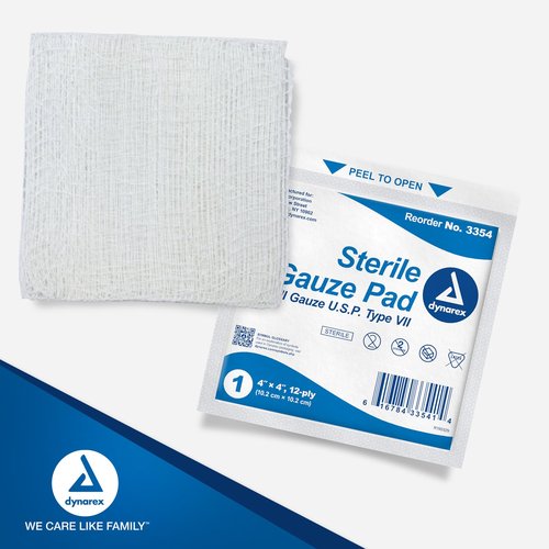 Dynarex 12-Ply Gauze Sponge Sterile 4 x 4 1 Box(ES) 100 per Box