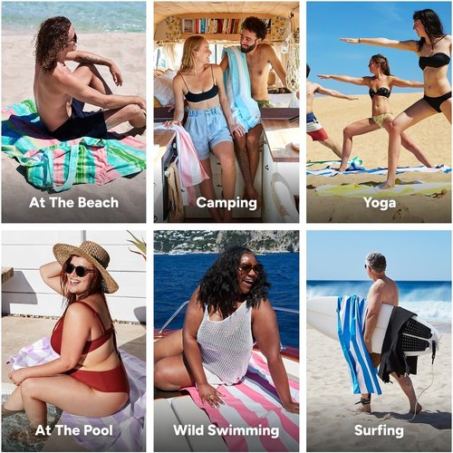 Dock & Bay Beach Towel - Quick Dry & Sand Free - Compact & Lightweight - Watermelon Sugar - Large (160x90cm)