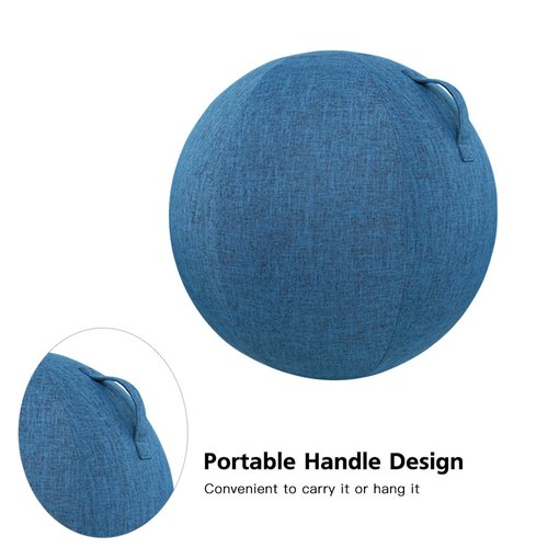 Cotton Linen Yoga Ball Cover Thickened Non Slip Lining Effectively Protects The Ball Against dust and wear and Tear Pilates, Yoga, Home Fitness Must Have Specially Designed (65cm)