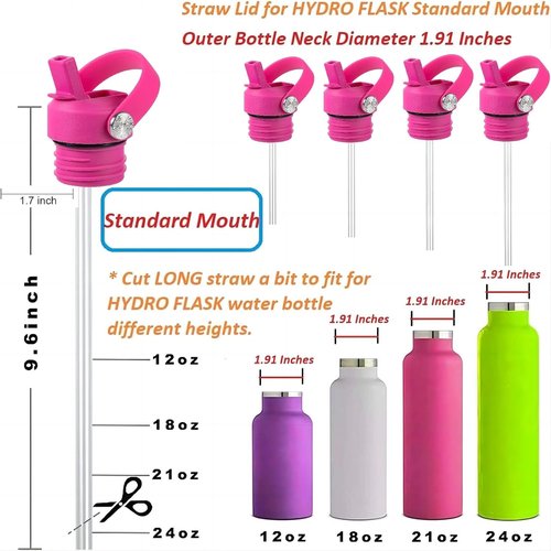 Hydro Flask Straw Lid - Replacement Sport Cap with Flexible Handle for 18/21/24 oz Bottles