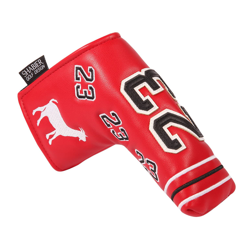SHABIER Number 23 Red Golf Putter Cover Headcover for Blade Golf Putter Head Cover (Horizontal No.23)