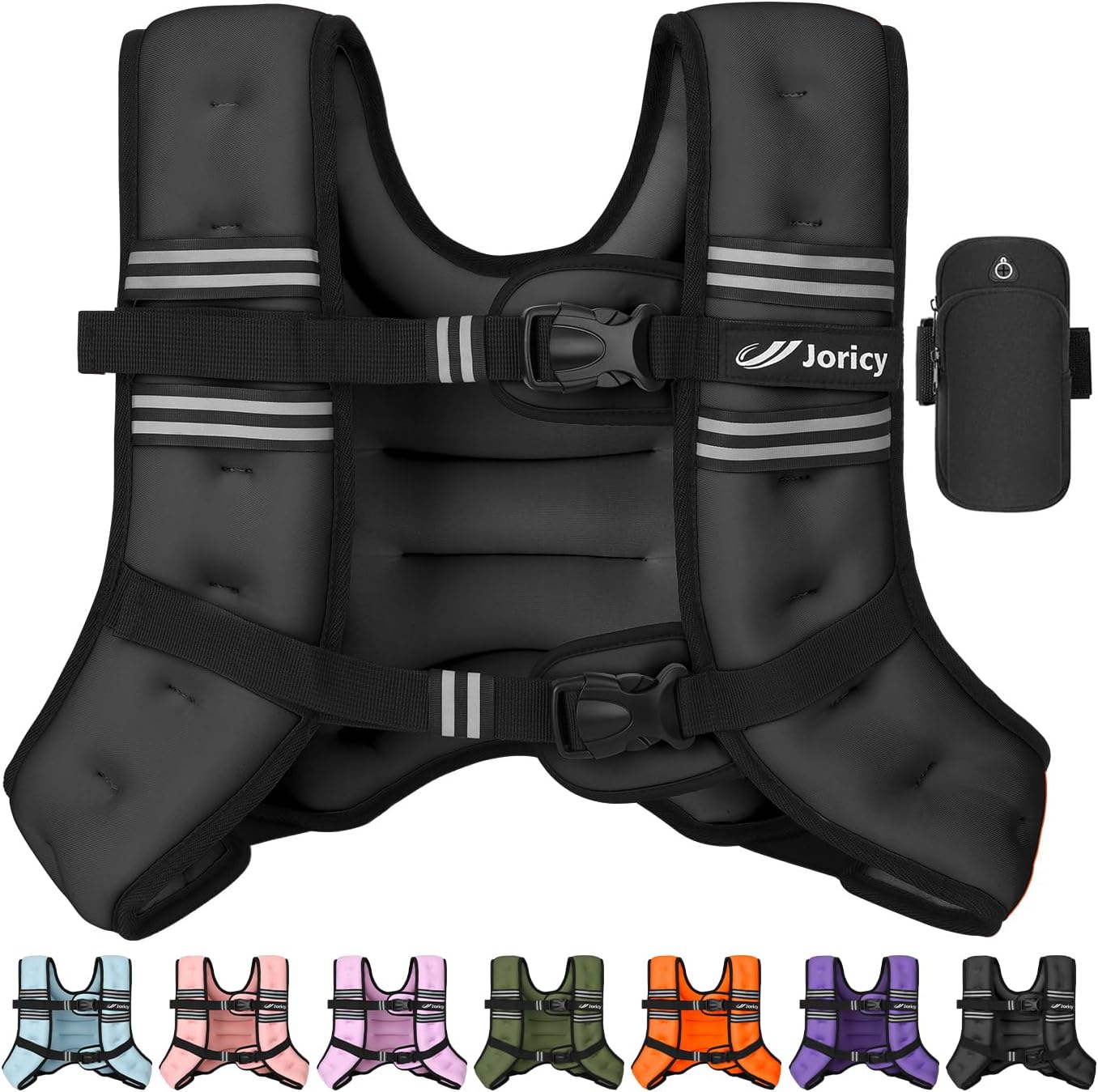 Skiennix Weighted Vest - Adjustable 5lb to 30lb | Reflective Stripes for Running & Strength Training