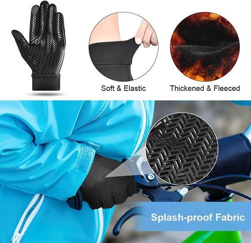 EEFOW Kids Winter Touch Screen Gloves - Waterproof Fleece, Anti-Slip Mittens for Ages 4-12