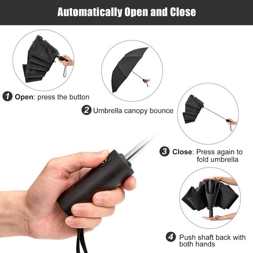 G4Free Inverted Windproof Umbrella - 54-Inch Large Canopy, Compact Reverse Design, Automatic Open/Close
