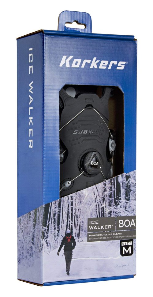 Korkers Ice Walker Black/Grey Taction Cleats, OA9100BKGY, Medium